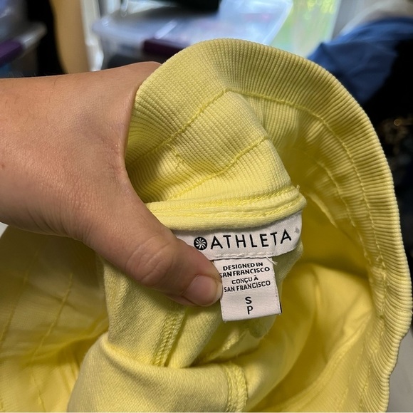 Athleta Farallon Midi Shorts Yellow Cotton Blend Small A2 - Picture 7 of 9